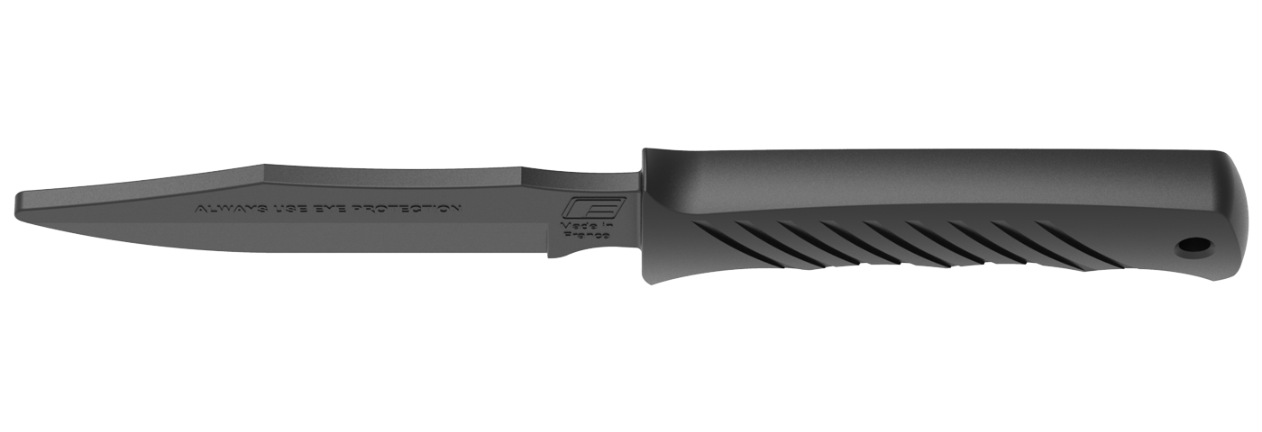 Couteau d'entrainement en caoutchouc noir - 1400 - dessus 60
