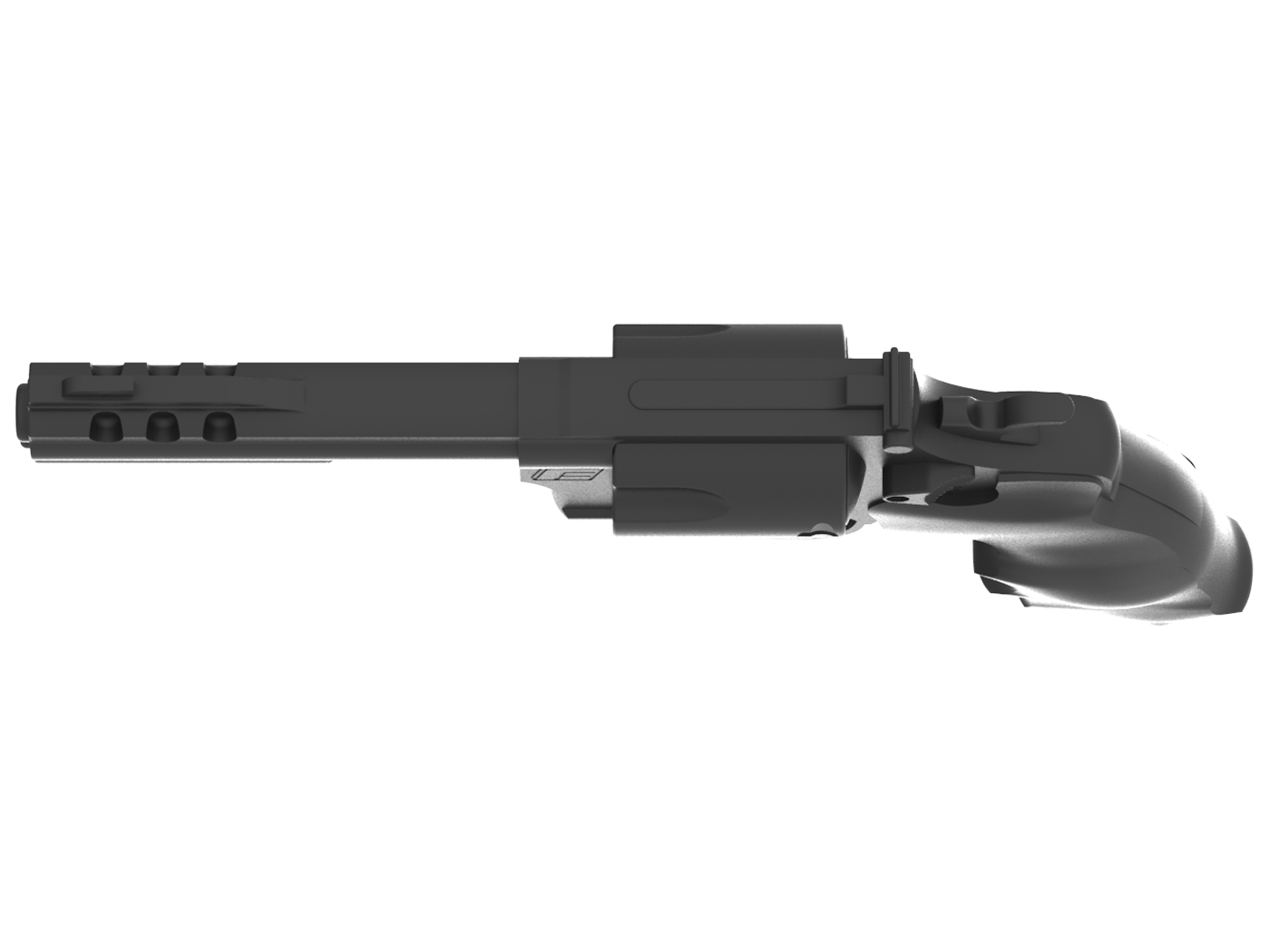 Revolver en caoutchouc type S&W noir - 1400