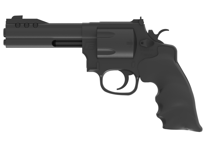 Revolver d'entrainement caoutchouc type S&W noir - face